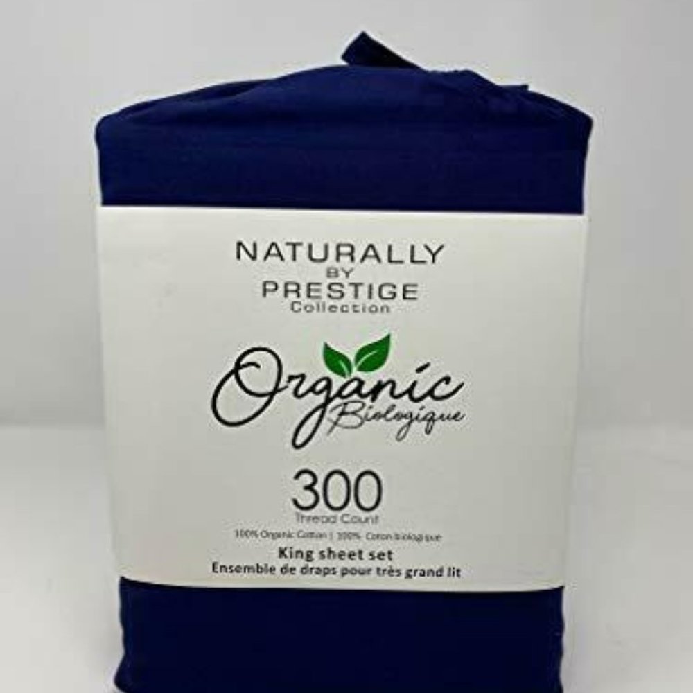 Prestige Home 300 Cotton Navy Blue Sheet Set King